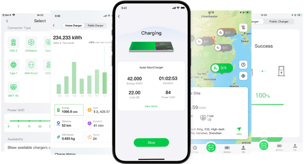 Autel EV Charger App screenshots